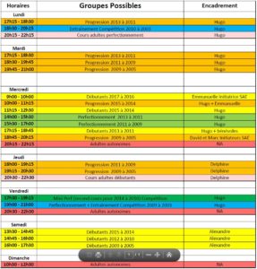 Créneaux horaires 2022-2023 – Les Voies Salées